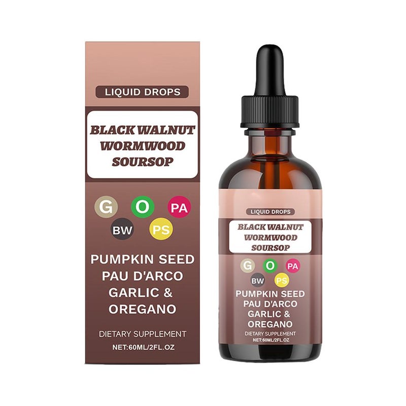 Ouhao Black Walnut Intestinal Cleansing Drops: Regulates intestinal balance, aids digestion, provides comfort, internal cleansing, and nutritional support. SKU00001541